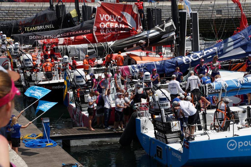 Sponsor guests and crew boarding - Volvo Ocean Race - Lisbon In Port Race - Ashore © Eugenia Bakunova http://www.mainsail.ru